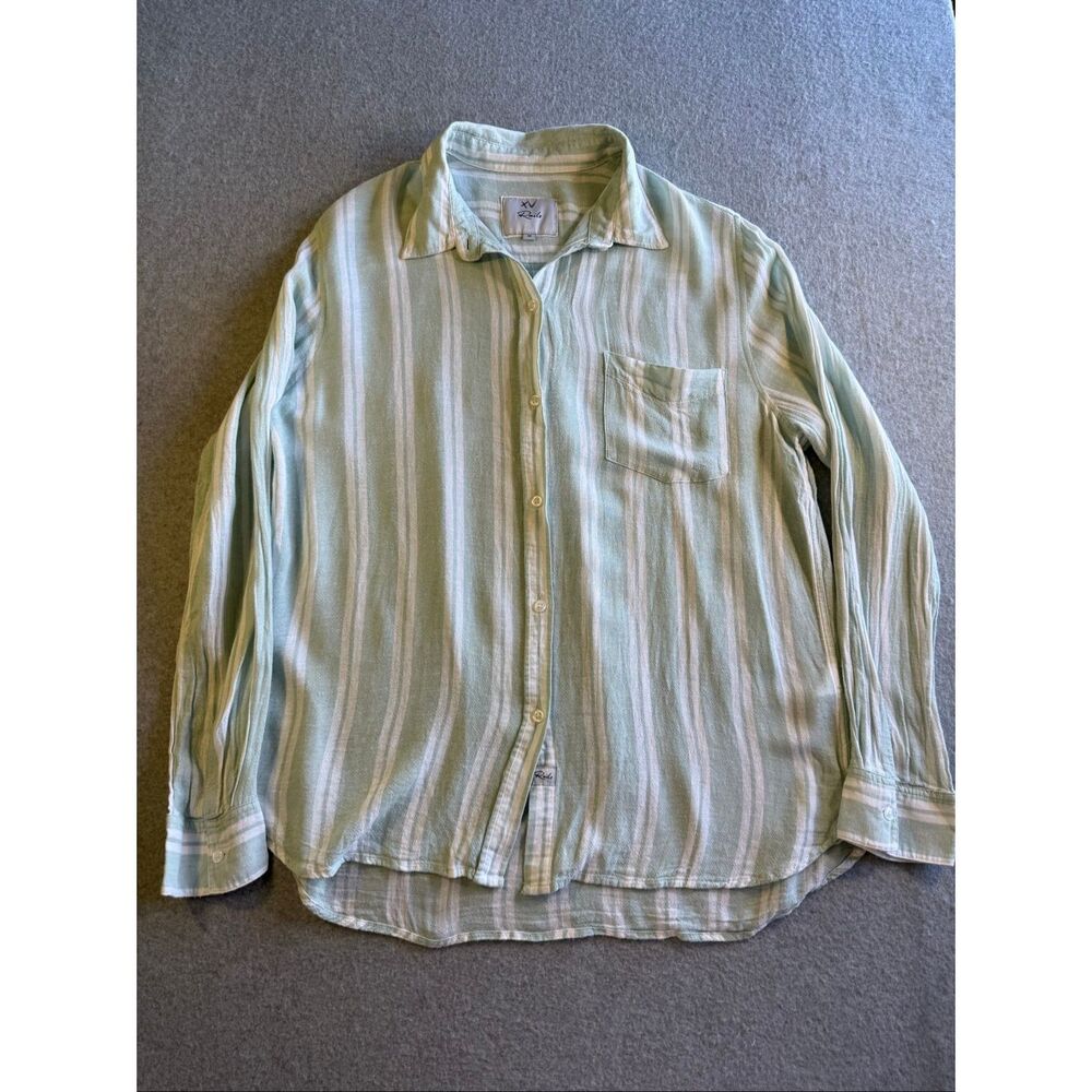 Rails "Charli" striped button-down beachwear shirt M